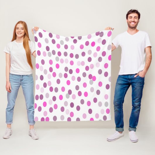 Klassische rosa Polka Punkte auf Weiß Fleecedecke (Beispiel)