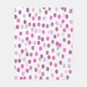 Klassische rosa Polka Punkte auf Weiß Fleecedecke (Vorderseite)