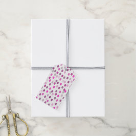 Klassische rosa Polka Punkte auf Weiß Geschenkanhänger