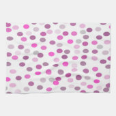Klassische rosa Polka Punkte auf Weiß Geschirrtuch (Horizontal)