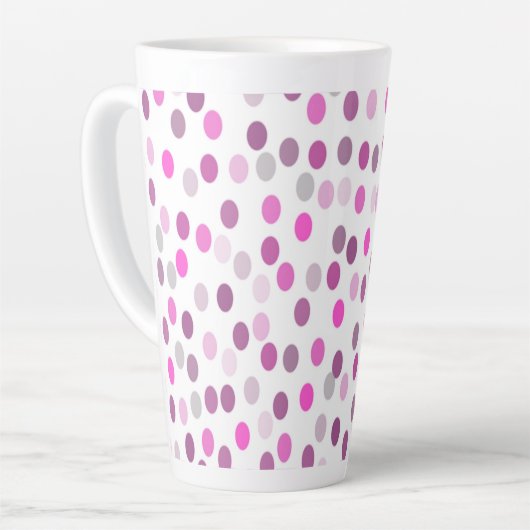 Klassische rosa Polka Punkte auf Weiß Milchtasse (Linke Ecke)