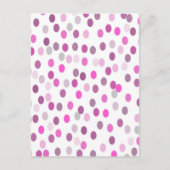 Klassische rosa Polka Punkte auf Weiß Postkarte (Vorderseite)