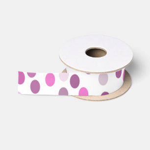Klassische rosa Polka Punkte auf Weiß Satinband