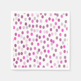 Klassische rosa Polka Punkte auf Weiß Serviette