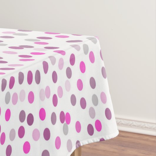 Klassische rosa Polka Punkte auf Weiß Tischdecke (Beispiel)