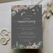 Klassische Rosa Rose 50. Gray Wedding Jubiläum Einladung