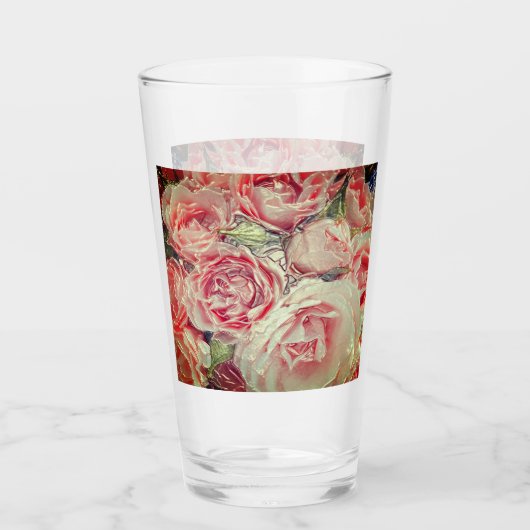 Klassische rosa Rose Glas (Vorderseite)