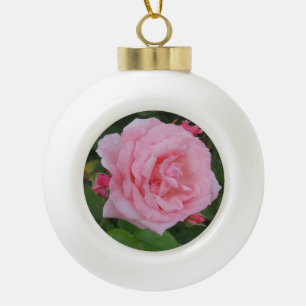 Klassische rosa Rose Keramik Kugel-Ornament