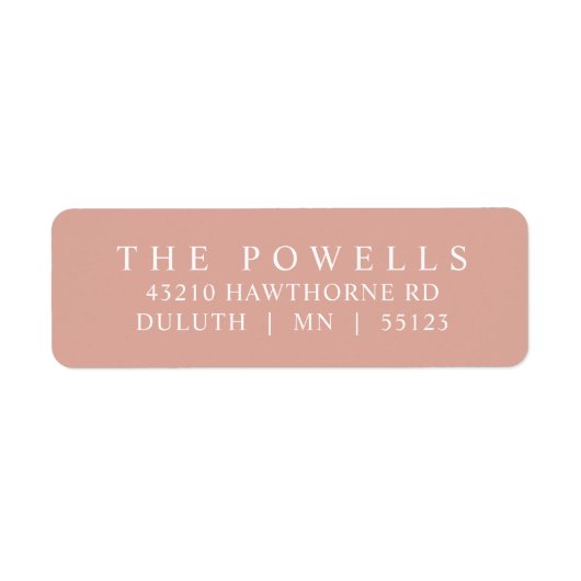 Klassische Rosa Rose Minimalistische Rücksendeadre (Vorne)