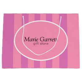 Klassische rosa Streifen Große Geschenktüte