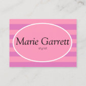 Klassische rosa Streifen Terminkarte (Rückseite)