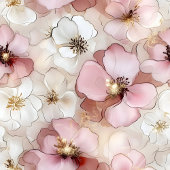 Klassische rosa und goldene Blumenpapiere Teller