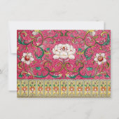 Klassische Rosa und grüne Chinoiserie Note Card Mitteilungskarte (Rückseite)