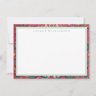 Klassische Rosa und grüne Chinoiserie Note Card Mitteilungskarte