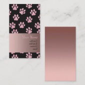 klassische rosa und schwarze Pfotenmuster Visitenkarte (Vorne/Hinten)