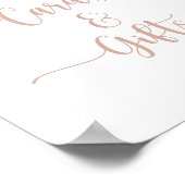 Klassische rosafarbene Rosenblütenkarten und Gesch Poster (Ecke)