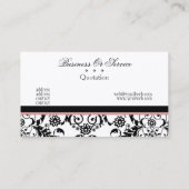 Klassische rosafarbene Seitenkollektoren Visitenkarte (Rückseite)