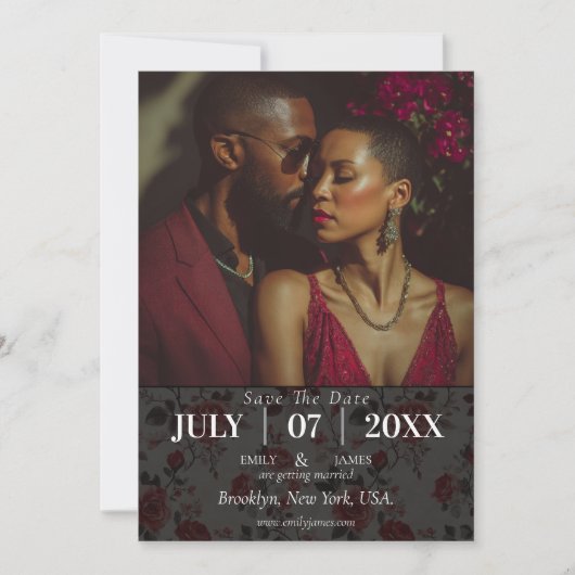 Klassische Rose Blume Frühjahrssehen Save the Date (Vorderseite)