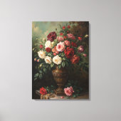 Klassische Rose Bouquet Ölgemälde | Vintag Leinwanddruck (Vorderseite)