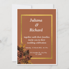 Klassische Rose für Hochzeiten im Herbst Einladung