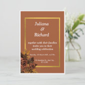 Klassische Rose für Hochzeiten im Herbst Einladung (Stehend Vorderseite)