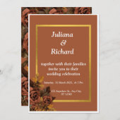 Klassische Rose für Hochzeiten im Herbst Einladung (Vorne/Hinten)