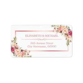 Klassische Rose Gold Frame Elegante Blumendekorati Adressaufkleber