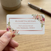 Klassische Rose Gold Frame Elegante Blumendekorati Adressaufkleber