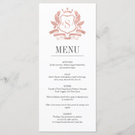 Klassische Rose Gold Wappen Wedding Menu Card Menükarte