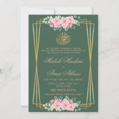 Klassische Rose Goldene islamische Hochzeit Einladung (Vorderseite)