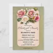 Klassische Rose QR Code Probe Abendessen Einladung (Vorderseite)