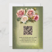 Klassische Rose QR Code Probe Abendessen Einladung (Rückseite)