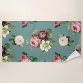 Klassische Rose und Jade Strandtuch (Vorderseite)
