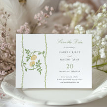 Klassische Rose Weinkarte "Save the Date"