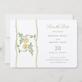 Klassische Rose Weinkarte "Save the Date" Einladung (Vorderseite)