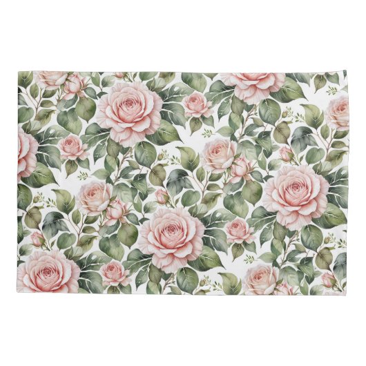 Klassische Rosen & Blätter Kissenbezug (Rückseite)