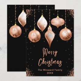 Klassische Rosen-Gold-Ornamente Frohe Weihnachten