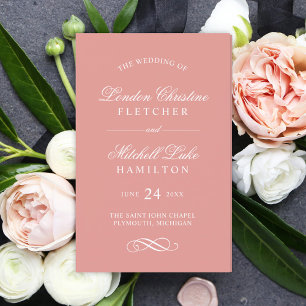 Klassische Rosen-Gold- und weiße Hochzeitsprogramm