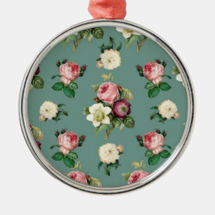Klassische Rosen und Jade Ornament Aus Metall