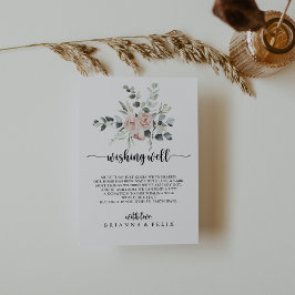 Klassische Rosenblütenhochzeit wünschenswert Begleitkarte