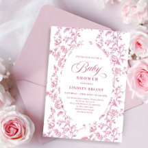 Klassische Rosenmuster-Blumen-Baby-Shower-Einladun