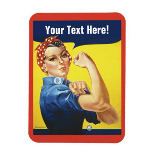 Klassische Rosie the Riveter mit Ihren Worten Magnet