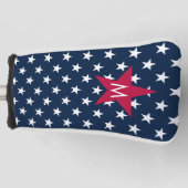 Klassische Rot-Blau-Monogramm-Sterne Golf Headcover (Vorderseite)