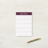 Klassische Rot-Braun-Linde Personalisiert Post-it Klebezettel (Auf Schreibtisch)