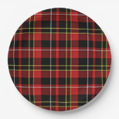 Klassische Rot-Gelb-Tartan Streifen Pappteller (Vorderseite)