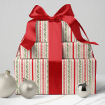 Klassische Rot-Grün-Vintage Hütte Streifen