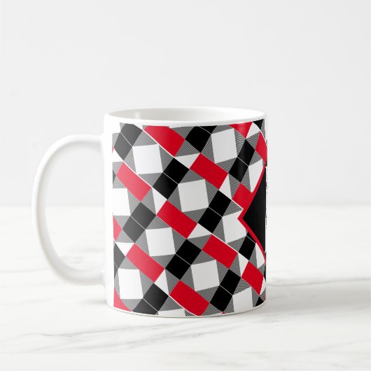 klassische Rot-Schwarz Monogram Erstdekoration Kaffeetasse (Links)