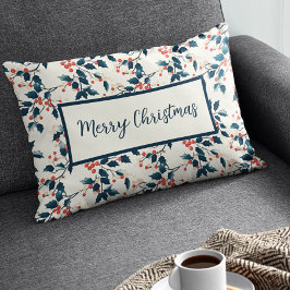 Klassische Rot- und Grüne Heilige Berries Weihnach Lendenkissen