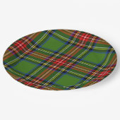 Klassische Rot- und Grüne Weihnachten Kariert Pappteller (Schrägansicht)