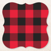 Klassische Rot und Schwarz Buffalo Kariert Untersetzer (Vorderseite)